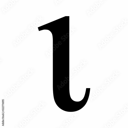 Lowercase Iota greek letter icon isolated on white background