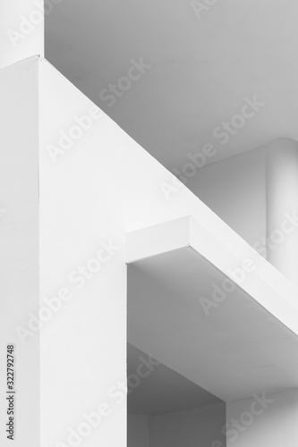 Abstract white minimal architecture details