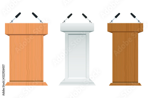 Realistic pulpit vector design illustration isolated on white background