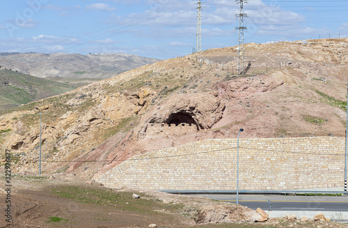 Excavations of an old settlement in the hills of Samaria near Jerusalem in Israel