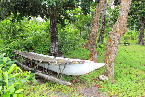 Outrigger canoe, Trobriand Islands, Papua New Guinea, Melanesia, Archipelago, tropical island, south pacific, soloman sea, 
