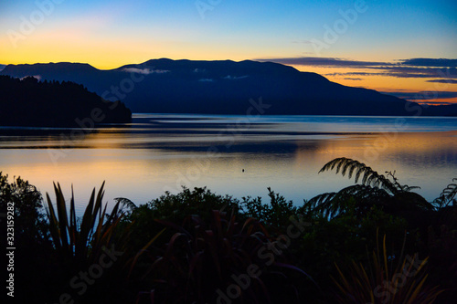 Lake Tarawera, New Zealand Sunset