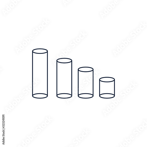 3d cylinder icon. Element of geometric figure for mobile concept and web apps.