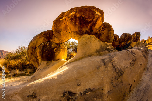 Old trovant -Spectacular rock formations,natural formed living and growing stones,Ulmet, Buzau County, Romania