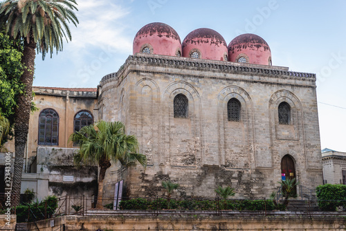 Exterior view of San Cataldo Church located at Bellini Square in Palermo city, Sicily Island in Italy