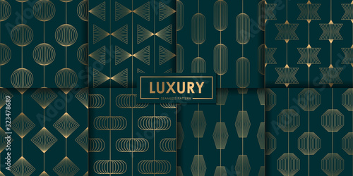 Luxury geometric seamless pattern set, Abstract background, Decorative wallpaper.