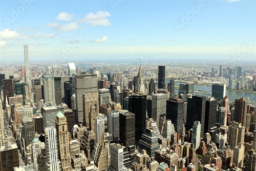 Manhattan, New York, United States. A panoramic view of Midtown from the observation deck of the Empire State Building