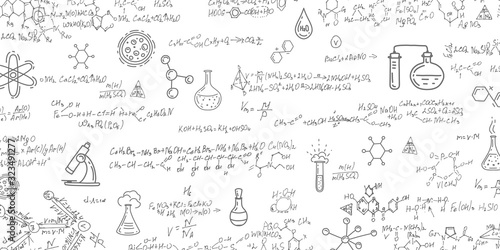 School background in chemistry .Handwritten formulas background.Letters and numbers . 