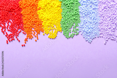 Many beads on color background. LGBT concept