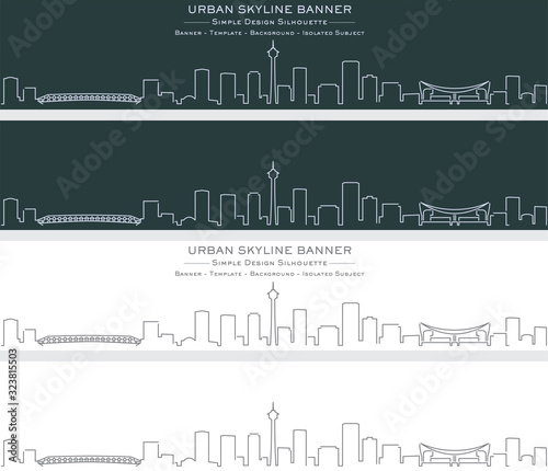 Calgary Single Line Skyline Profile Banner