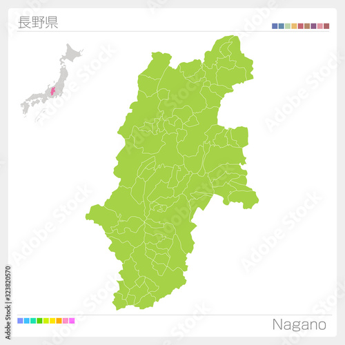 長野県の地図・Nagano（市町村・区分け）