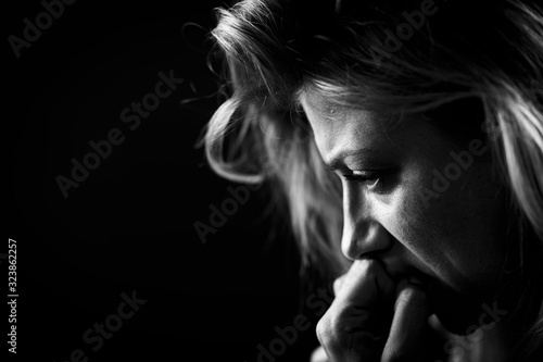 Fear and Anxiety, Female Face Expressing Strong Negative Emotions