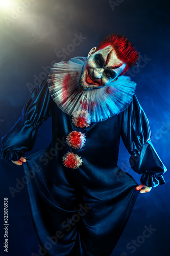 performance of a bloodthirsty clown