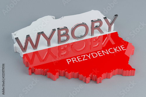 Wybory prezydenckie w Polsce - ilustracja 3D