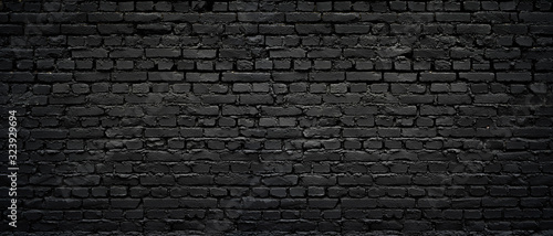 Perfect black brick wall as background or wallpaper or texture