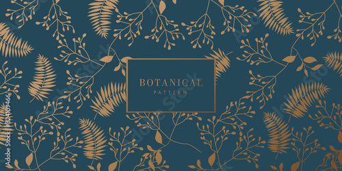 Green and Gold Botanical Background