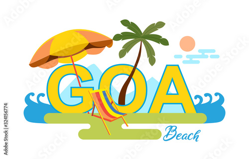 goa beach life design composition vector