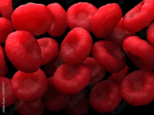 3d illustration - Human red blood cells