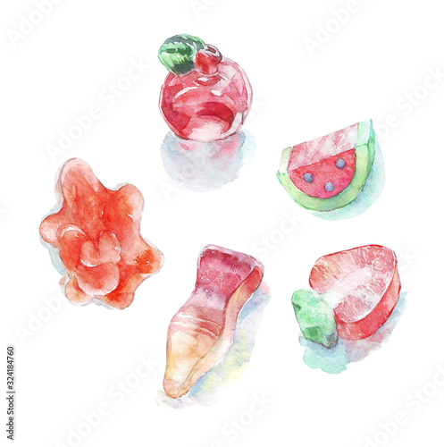 set of gummy marmalade watercolor