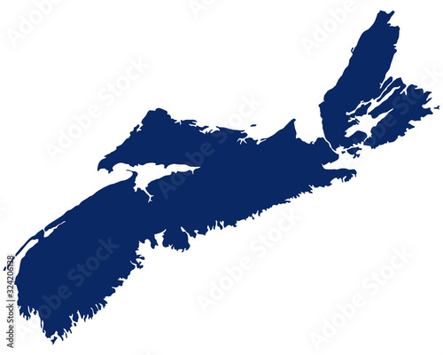 Karte von Nova Scotia in blauer Farbe
