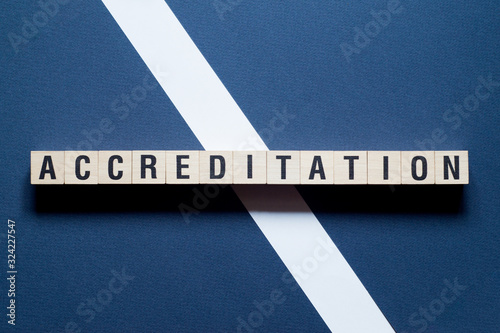 Accreditation Word Written In Wooden Cube