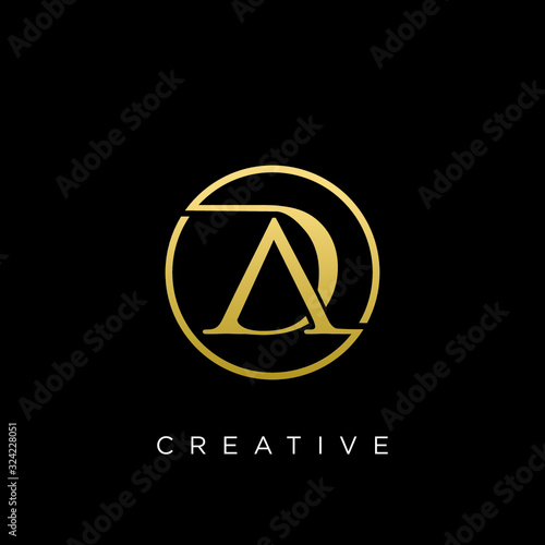 da or ad circle logo design vector