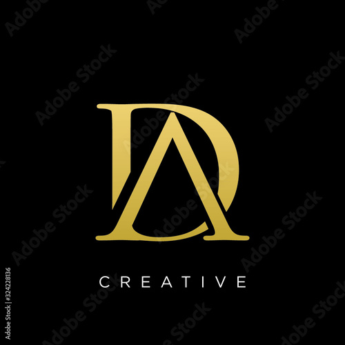 da or ad logo design vector icon