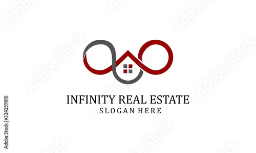 Infinity real estate logo vector design illustration