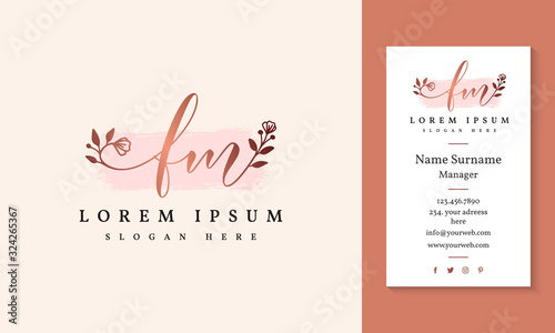 Initial fm feminine logo collections template - vector