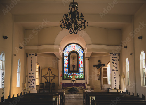 Todos Santos, Baja California / Mexico - Mar 2019 Our Lady of Pilar Church Todos Santos This mission, built in 1733, original architecture and many of the period furnishings that have survived intact