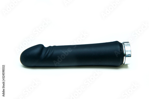 The single big black vibrator isolated on a white background. 