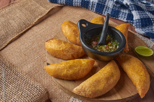 empanadas colombianas con aji picante Colombian food 