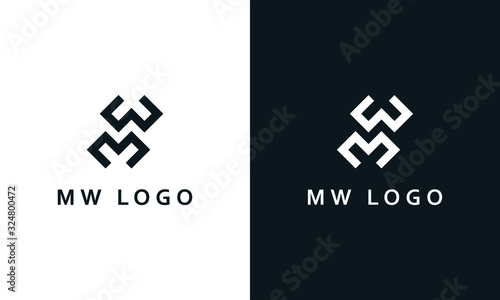 Minimalist elegant line art letter MW logo. This logo icon incorporate with two letter M and W in the creative way.