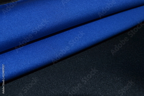 blue and black neoprene fabrics 