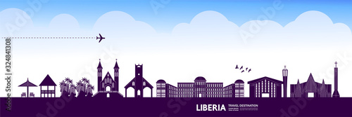 Liberia travel destination grand vector illustration. 