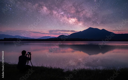 The stars and the milky way in the night sky are very beautiful.