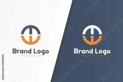 Circular Letter M and W Logo. Flat Vector Logo Design Template element.