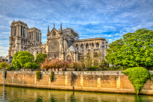Notre Dame de Paris Cathedral After The Fire on 15 April 2019