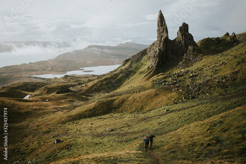 hiking in the mountains