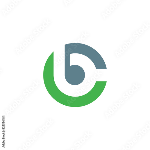 initial letter bc or cb logo vector design