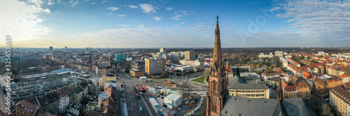 Panorama Luftbildaufnahme am 08.02.2020 in Karlsruhe, Durlacher Tor, Germany