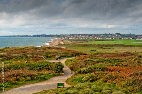 The view from Warren Hill on Hengistbury Head towards Bournemouth and Sandbanks.