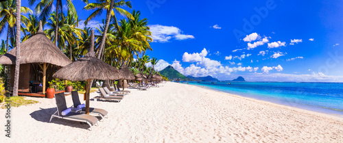 Most beautiful beaches of Mauritius island - Flic en Flac. Tropical holidays