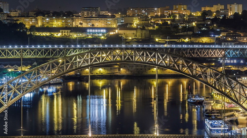Timelapse The Dom Luis I Bridge is a metal arch bridge that spans the Douro River between the cities of Porto and Vila Nova de Gaia, Portugal