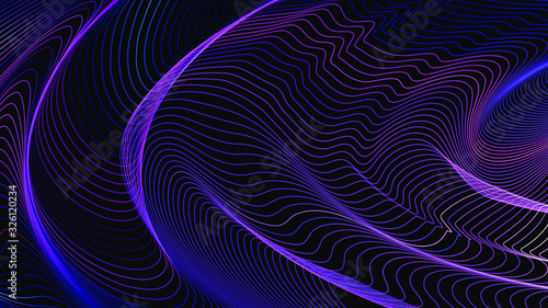 Abstract background with dynamic glowing waves. Vector illustration