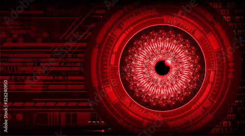 red eye cyber circuit future technology concept background