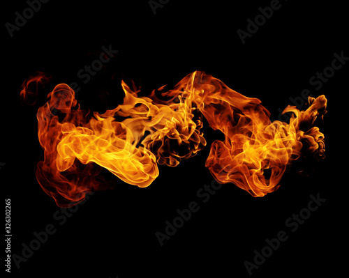 Fire flames black background