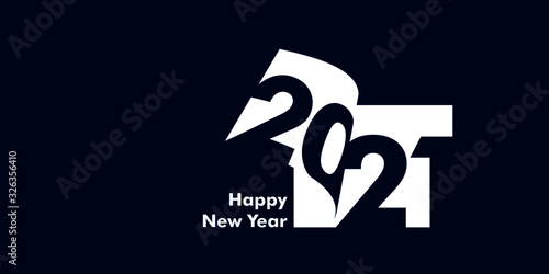 Happy New Year 2021 Text Design Patter, Vector illustration