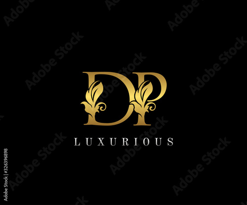 Premium letters D,P and DP logo icon vector design. Luxury decorative logotype. Print monogram initials stamp.