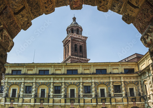 Fragment of the facade of Cortile della Cavallerizza Mantua